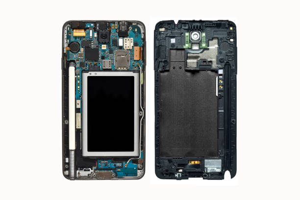 istock Disassembled used smartphone (mobile phone) isolated on white background. 1129823068