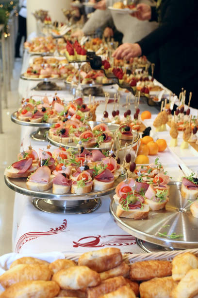 istock Buffet reception finger food appetizers. 1129824876