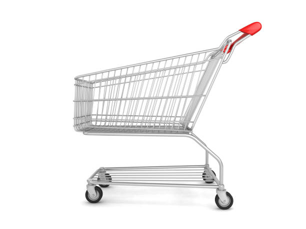 istock Shopping cart empty isolated white background 1129827024