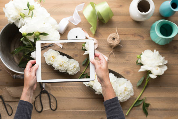 Florist Sharing Work Live Streaming on Social Media