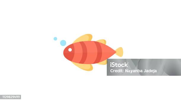 Cute Fish Vector Illustration Icon Stock Illustration - Download Image Now - Fish, Splashing, Angelfish