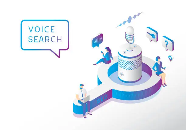 Vector illustration of Voice search optimization