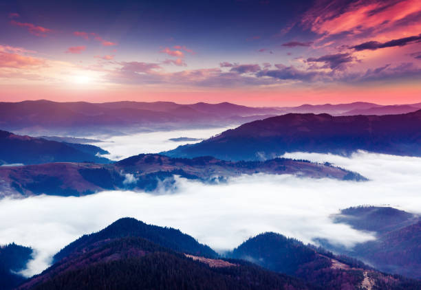 istock Fantastic morning mountain landscape. Carpathian, Ukraine, Europe. 1129834443