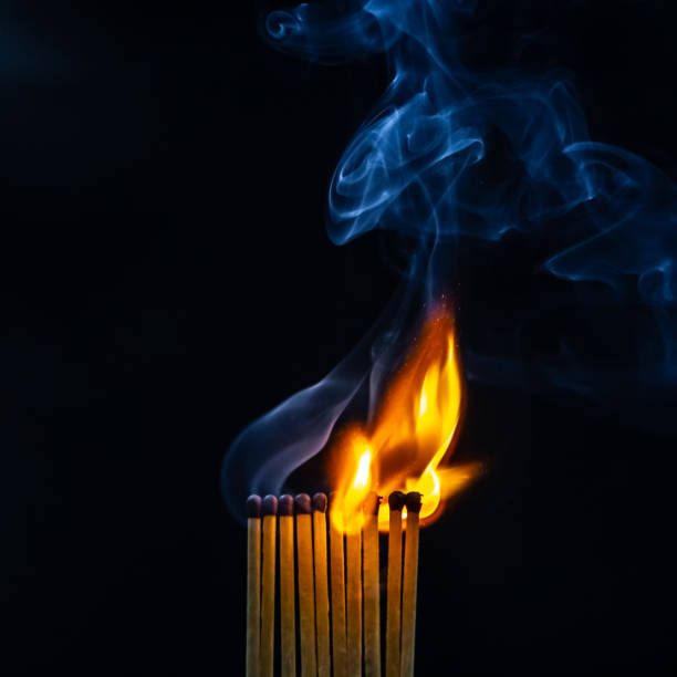 istock Matches, flame, burn, smoke and silhouette 1129836968