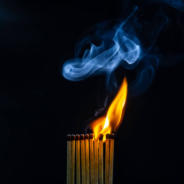 istock Matches, flame, burn, smoke and silhouette 1129836974