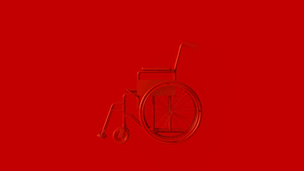 Red Hospital Wheelchair 3d illustration 3d rendering
