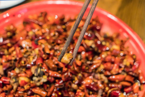 stir fried chicken with sichuan chili peppers