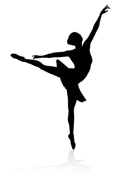 ilustraciones, imágenes clip art, dibujos animados e iconos de stock de silueta de baile de ballet - young women women white background real people