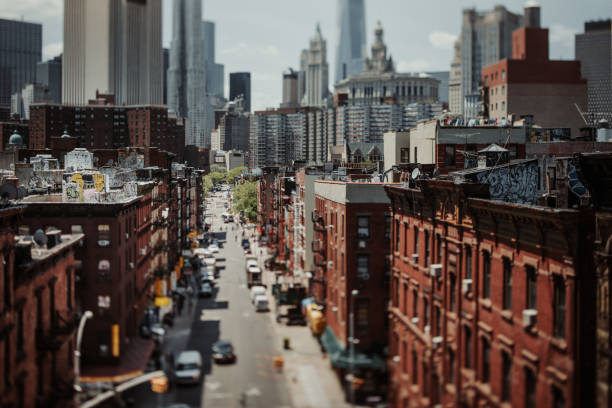 istock High angle view of Chinatown from Manhattan bridge 1129844261
