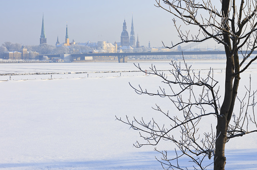 Capital city of Latvia, Riga in winter.