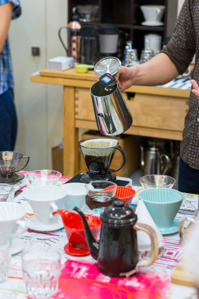 istock Barista hand drip Coffee making Brewing filter Bar Cafe 1129845028