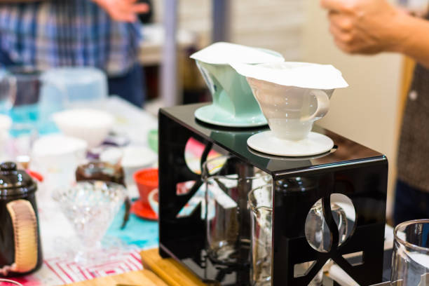istock Barista hand drip Coffee making Brewing filter Bar Cafe 1129845733