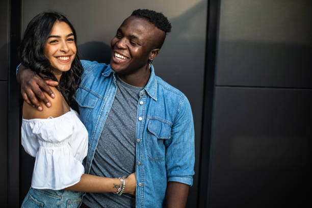 istock Attractive happy couple in love 1129849040