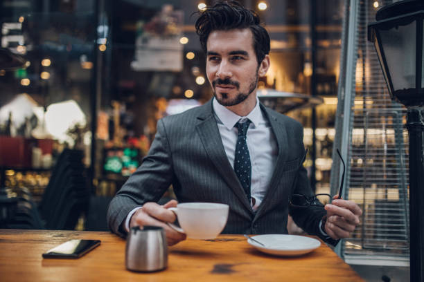 istock Young businessman on a coffee break 1129851439