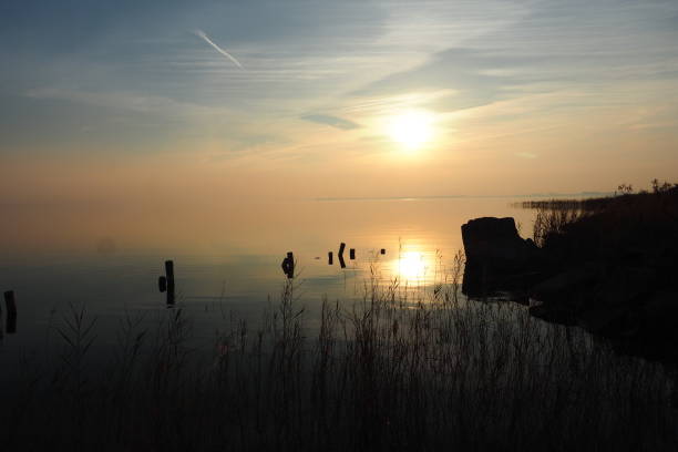 Landscape in the sun by the sea,