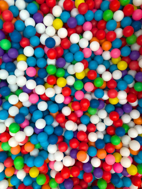 istock Top view colorful plastic balls in a kid playground pool. 1129855472