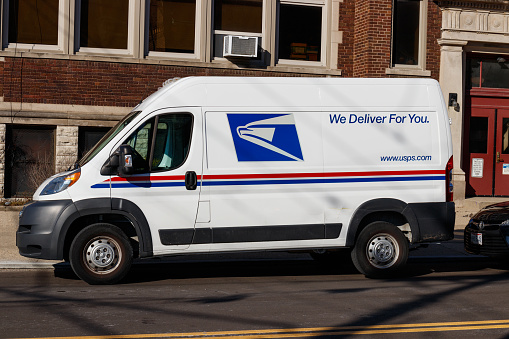Cincinnati - Circa February 2019: USPS Post Office Mail Truck. The USPS is Responsible for Providing Mail Delivery I