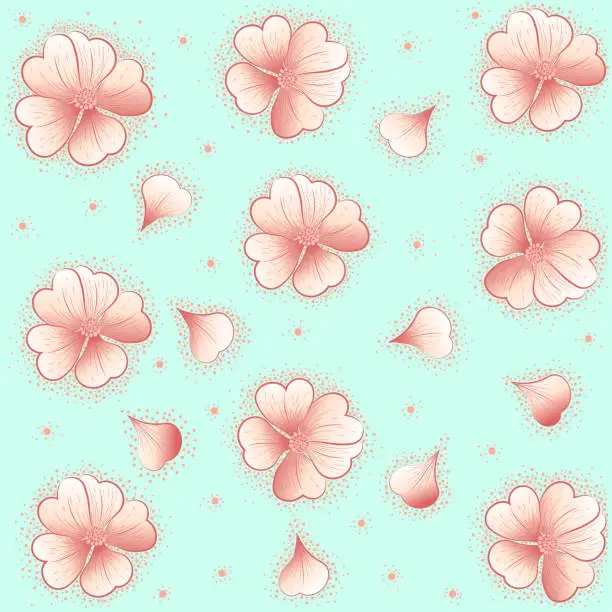 Vector illustration of Texture. Flower motif.