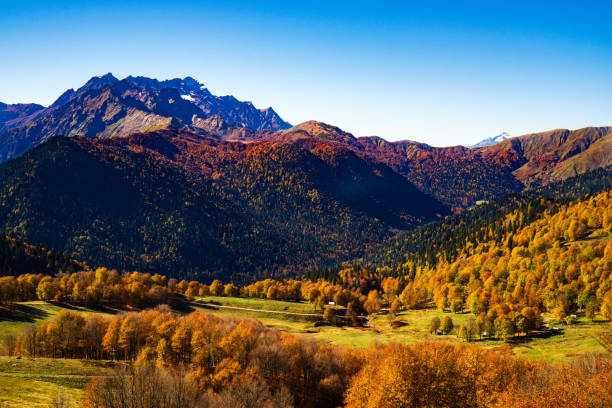 istock Mountains in autumn on a Sunny cloudless day. Great Caucasus range. Abkhazia. Georgia. 1129862396