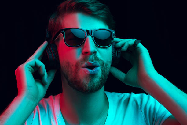 istock Enjoying his favorite music. 1129862522