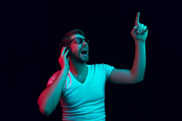 istock Enjoying his favorite music. 1129862528