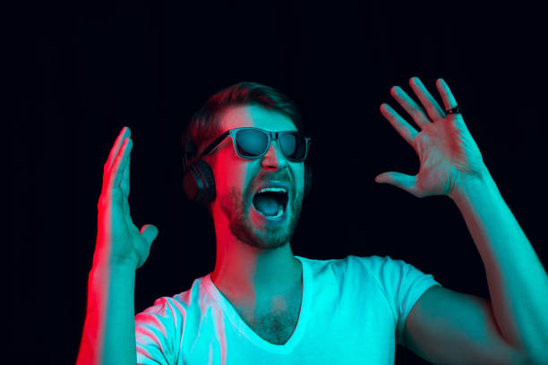 istock Enjoying his favorite music. 1129862538