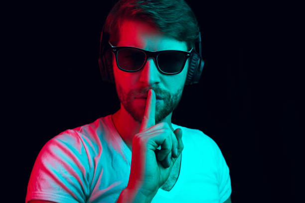istock Enjoying his favorite music. 1129862559