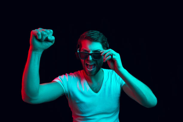 istock Enjoying his favorite music. 1129862566