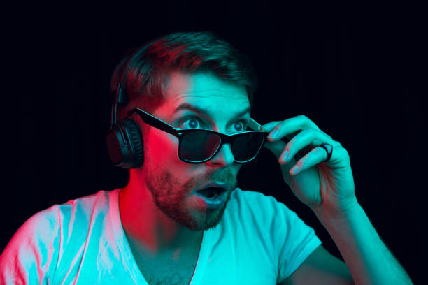 istock Enjoying his favorite music. 1129862586
