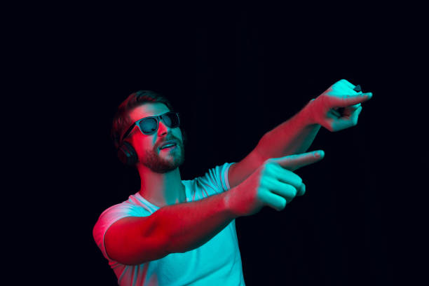 istock Enjoying his favorite music. 1129863511