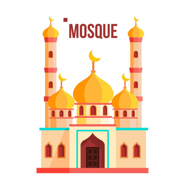meczet wektor. muzułmanin, arab. izolowana płaska ilustracja z kreskówek - city of post stock illustrations