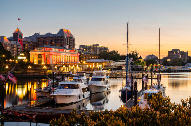 Victoria Inner Harbour at Sunset stock photo