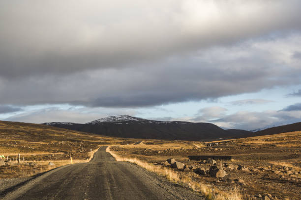 Long way Long way down icelandic road równina stock pictures, royalty-free photos & images