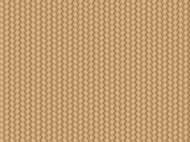 illustrazioni stock, clip art, cartoni animati e icone di tendenza di sfondo motivo vimini - wicker textured bamboo brown