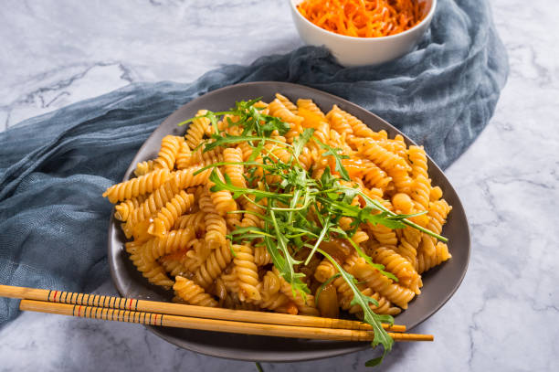 istock Italian pasta with tomato sauce 1129870601
