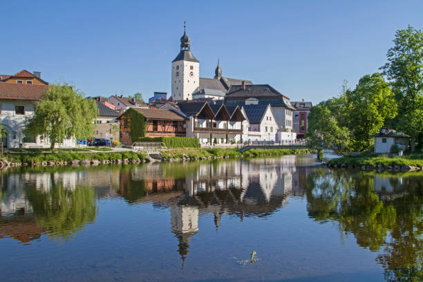rown Regen in bavarian forest The county town of Regen is idyllically located on the banks of the river of the same name in the administrative district of Lower Bavaria bavarian forest stock pictures, royalty-free photos & images