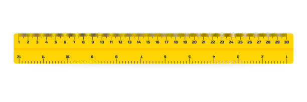 istock wooden rulers 30 centimeters with shadows isolated on white. Measuring tool. School supplies. Vector illustration. 1129876711
