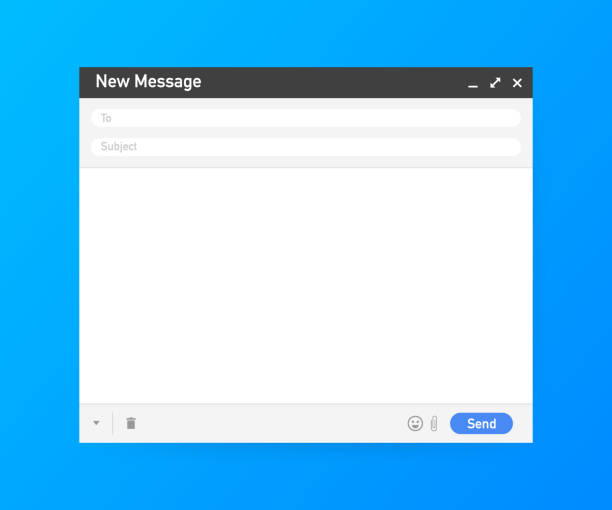 illustrazioni stock, clip art, cartoni animati e icone di tendenza di modello di posta elettronica. finestra vuota del browser di posta elettronica. frame vettoriale pagina web del messaggio di posta elettronica. illustrazione vettoriale. - browser internet web page window