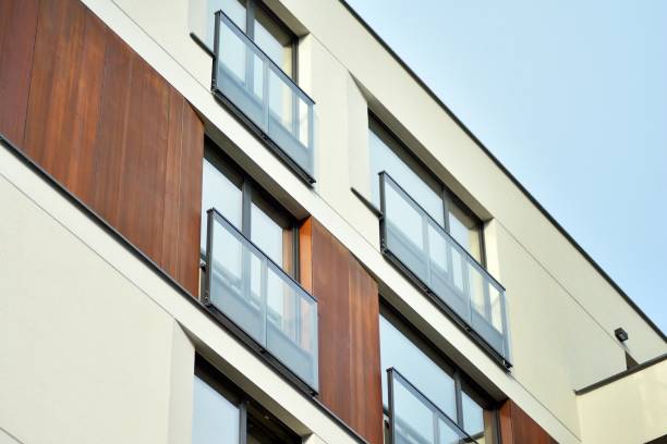 istock Modern European residential apartment building 1129878982