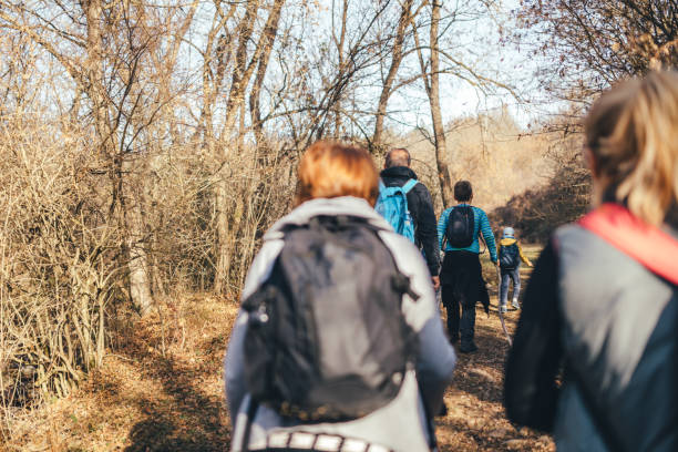 istock Family hiking in fall 1129879756