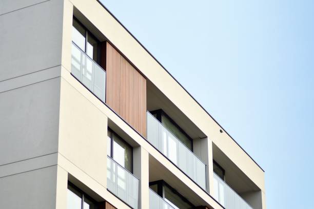 istock Modern European residential apartment building 1129880332