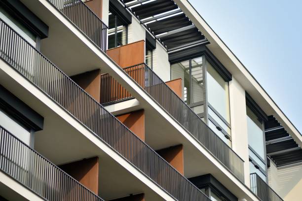 istock Modern European residential apartment building 1129883567