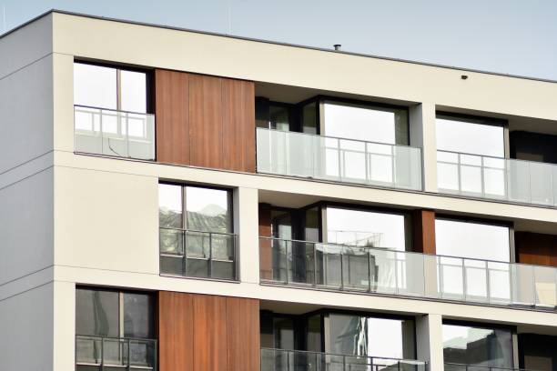 istock Modern European residential apartment building 1129883909
