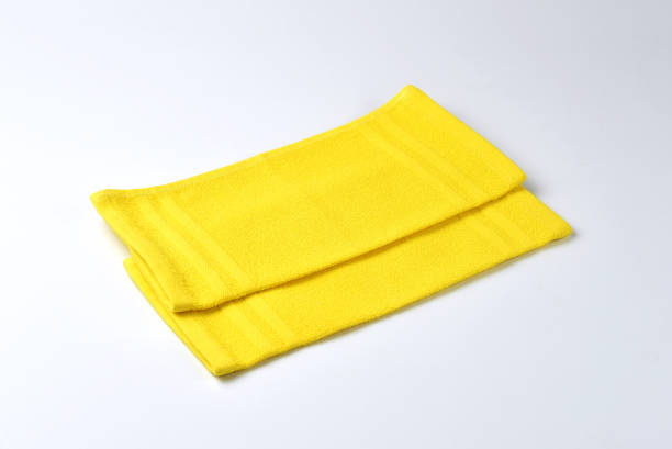 istock Yellow napkin on a white background 1129884678
