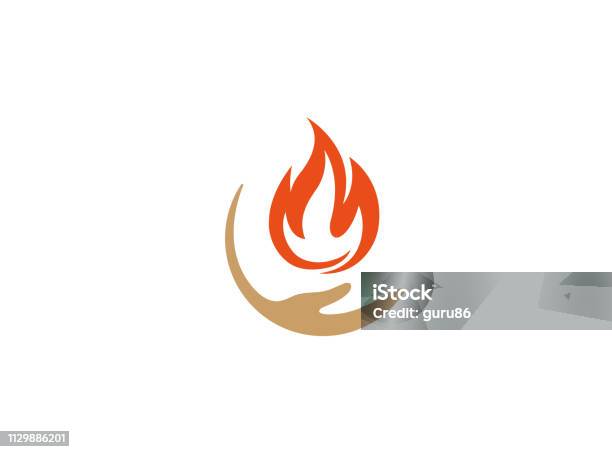 Fire Hand Stock Image Creative Fire Hand Holding Stock Illustration - Download Image Now ...