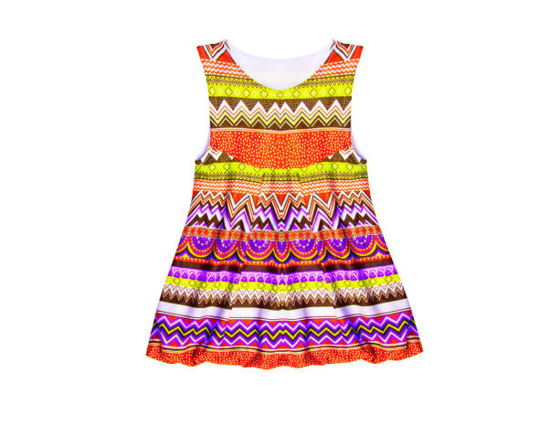 istock Children's color sundress with pattern isolated on white background 1129886464