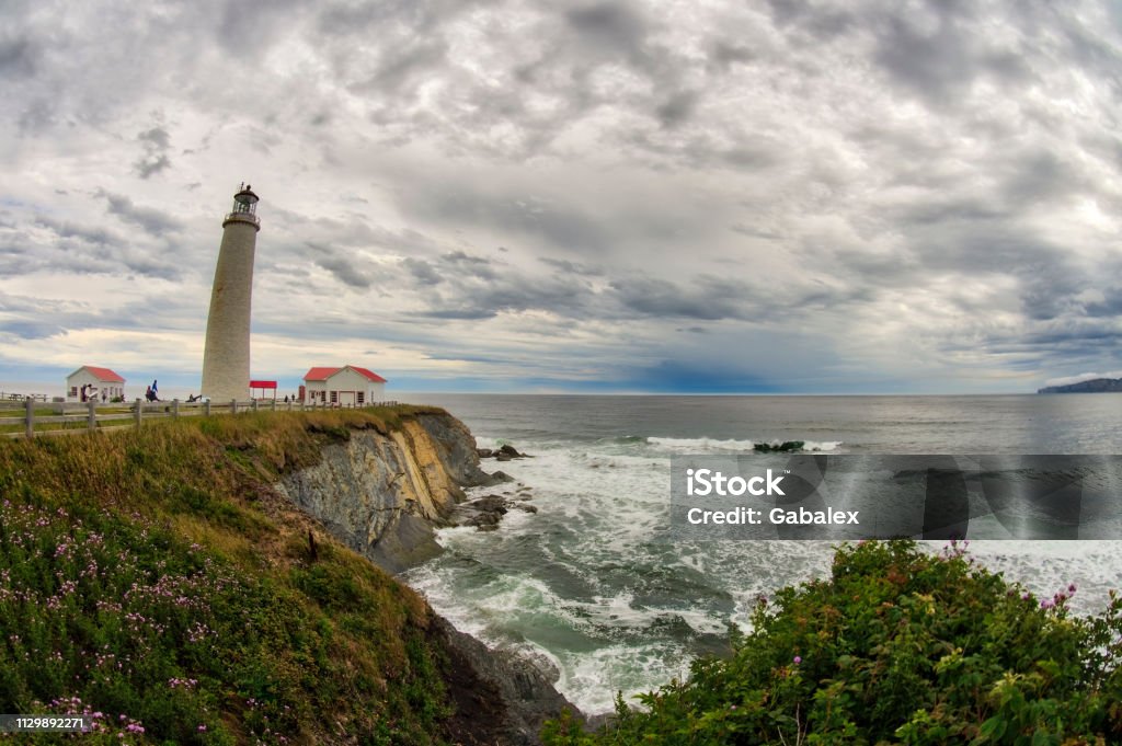 Cap-des-Rosiers Lighthouse Cap-des-Rosiers Lighthouse in Gaspésie is the tallest lighthouse in Canada 2014 Stock Photo