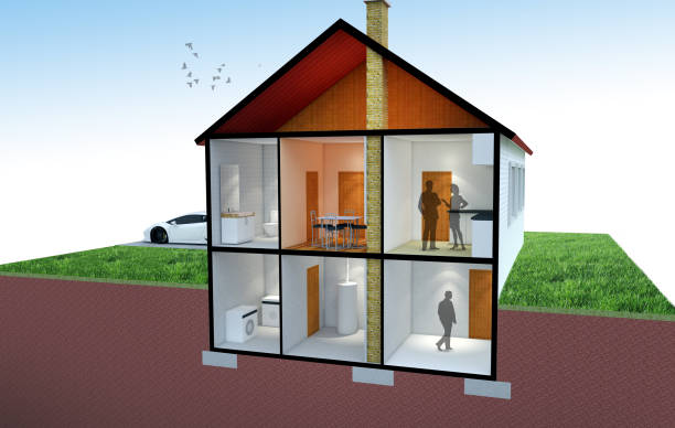 istock Sectional perspective of a residence 1129894202