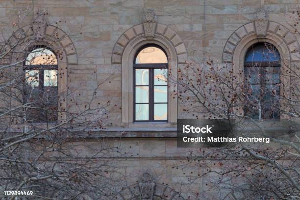 Romanesque Windows On A Marble House Front Stock Photo - Download Image Now - Ancient, Arcade, Arch - Architectural Feature