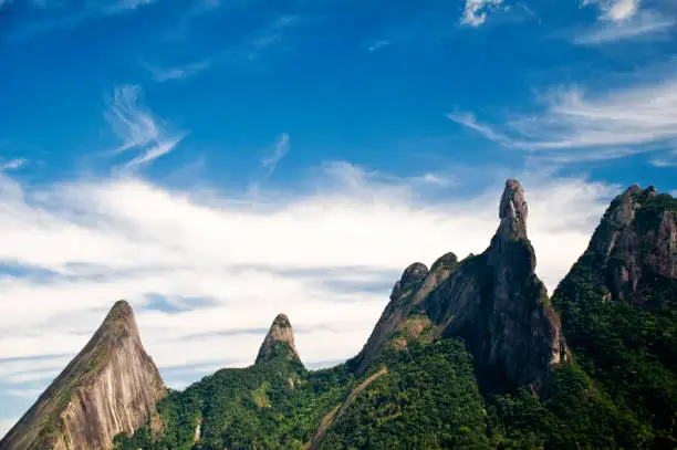 Photo of Green hills - Rainforest - Petrópolis mountains - Dedo de Deus - Classic mountain for climbing